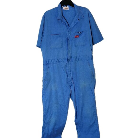 Dickies Other - Vintage Dickies Coveralls Light Blue XL MECHANIC ZIP UP SNAP